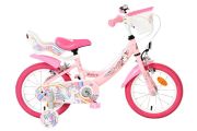 Volare Unicorn Kinderfiets - Meisjes - 14 inch - Roze - Twee Handremmen
