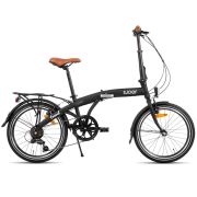 SJOEF Travel Vouwfiets 20 inch | 6 Shimano Versnellingen | Mat Zwart