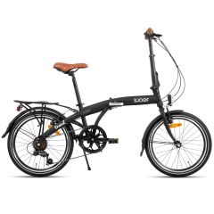 SJOEF Travel Vouwfiets 20 inch | 6 Shimano Versnellingen | Mat Zwart