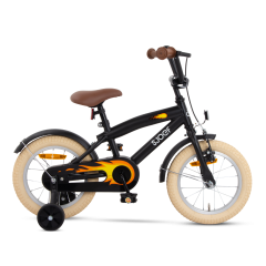 SJOEF Cruise Jongensfiets 14 inch - Mat Zwart