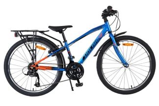 Volare Explorer Kinderfiets - Jongens - 24 inch - Blauw/Oranje - 18 versnellingen - Twee handremmen