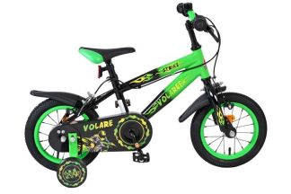 Volare Strike Kinderfiets - Jongens - 12 inch - Zwart Groen - Twee Handremmen