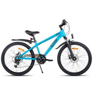 SJOEF Climb Jongensfiets / Mountainbike 24 inch | 8-12 Jaar | 6 Versnellingen | Schijfremmen | Blauw (tweede kansje)