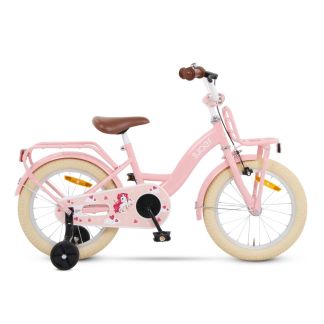 SJOEF Classic Meisjesfiets 16 inch - 4-6 Jaar - Unicorn - Roze