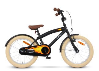 SJOEF Cruise Jongensfiets 18 inch - Mat Zwart