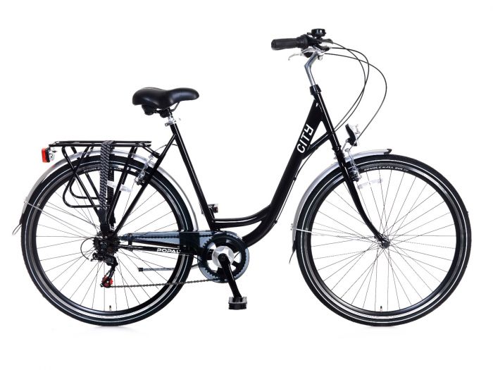 Damesfiets Popal City 28 inch 6 versnellingen - Zwart