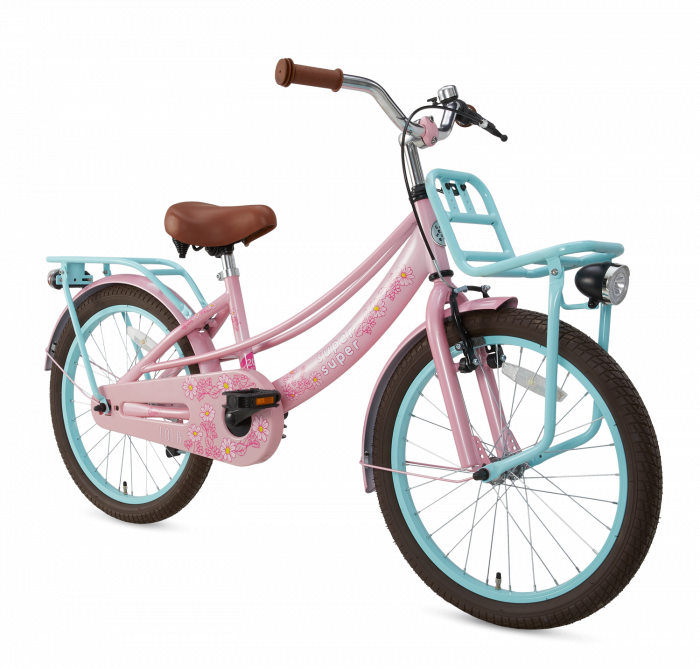 SuperSuper Lola Meisjesfiets 20 inch - Roze/Turquoise