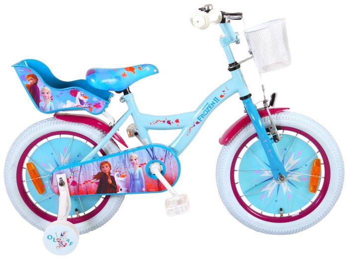 Disney Frozen 2 - Kinderfiets - Meisjes - 16 inch - Blauw/Paars - 95%  afgemonteerd