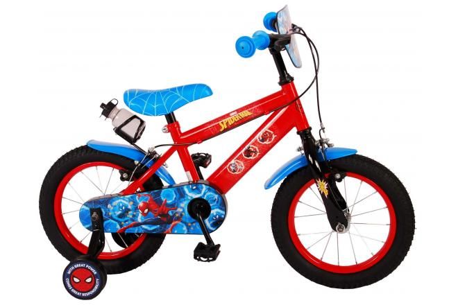 Spider-Man Kinderfiets - Jongens - 14 inch - Rood Blauw - Twee Handremmen