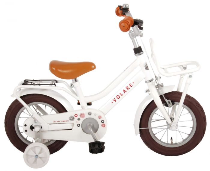 Volare Liberty Kinderfiets - Meisjes - 12 inch - Wit - 95% afgemonteerd