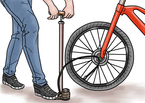 Hoe pomp je een fietsband op?